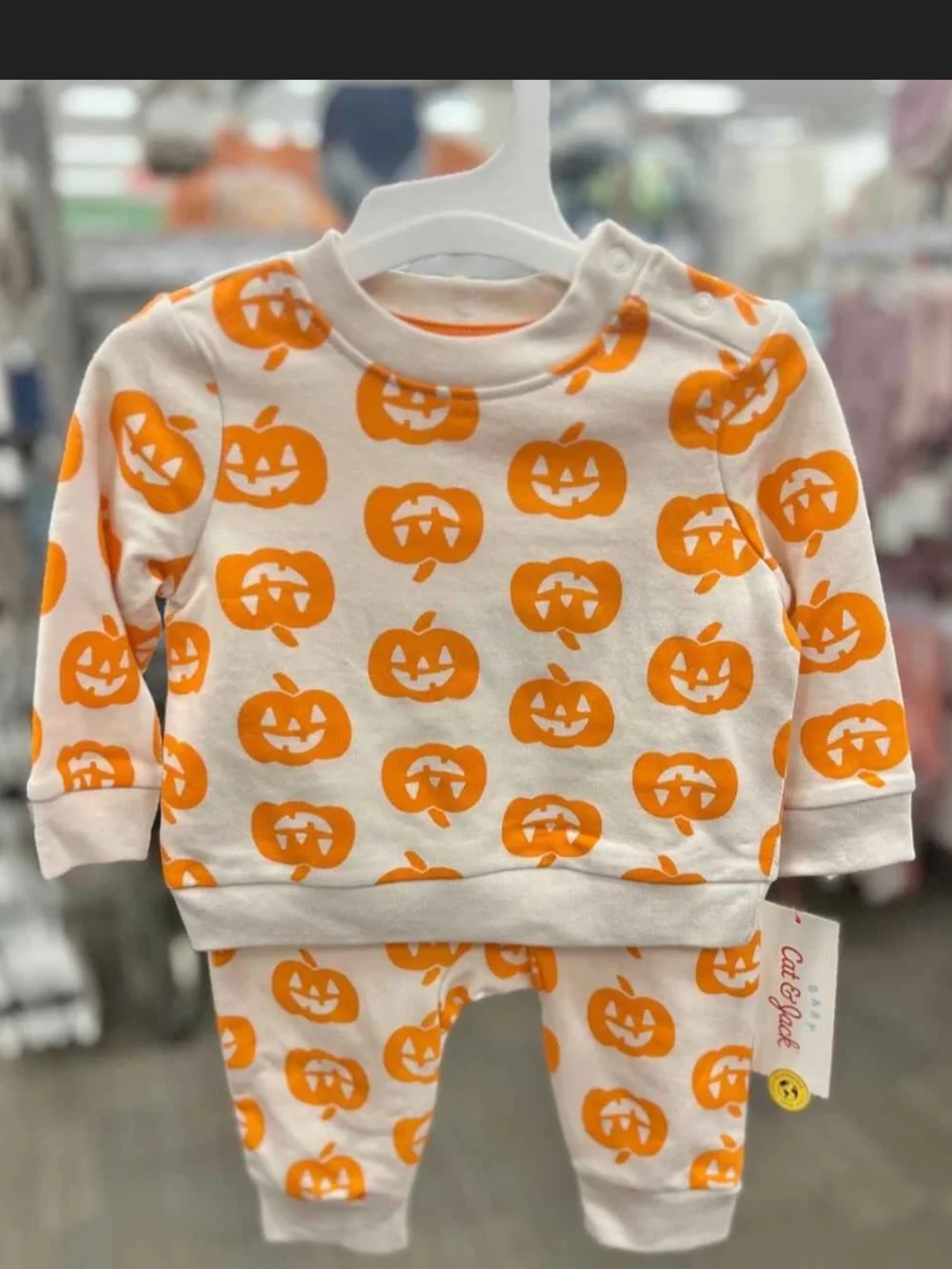 🎃 NWT Cat & Jack Pumpkin Sweatshirt & Jogger Pants Set - Halloween Sweatsuit 🎃